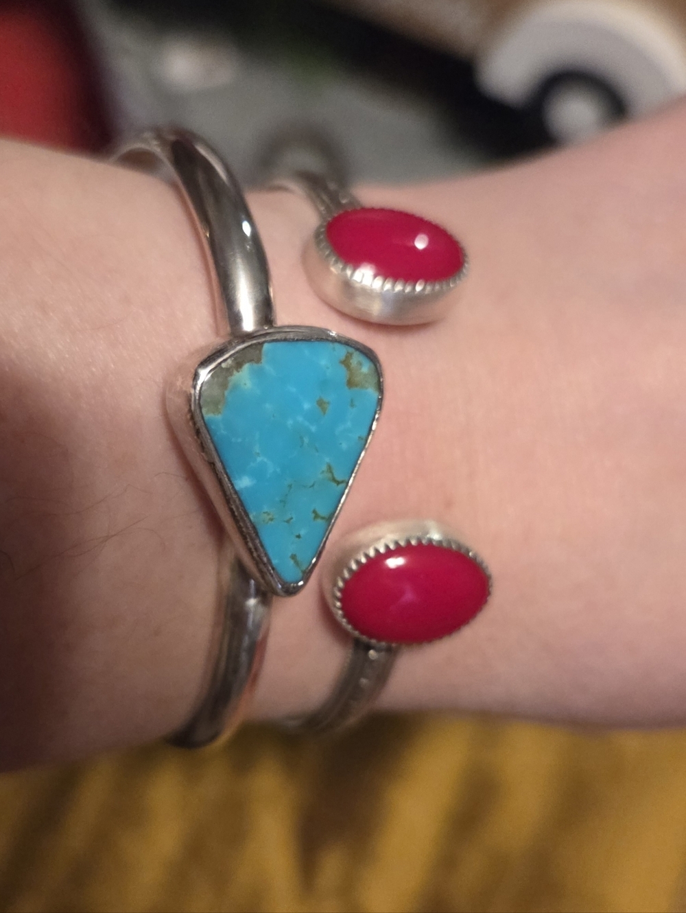 Sterling Silver Turquoise Cuff, Slightly Adjustable. Custom By Sand Plum Soul